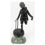 After D.H. Chiparus "Boy With Hoop" Bronze Sculp