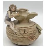 Antique Royal Dux Bohemia Art Nouveau Seated Femal