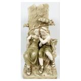 Antique Royal Dux Bohemia Couple With Bowl Art Nou