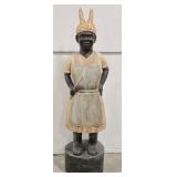 67" Tall Folk Art Black Woman Cook In Apron Carve