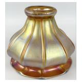 Signed Quezal Art Glass Gold Aurene Lamp Shade