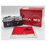 Leica M5 3 Lug Silver Chrome Rangefinder Camera Bo