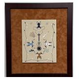 Navajo Artist Joe Ben Jr. "N/S/W/E Dancers" Fram