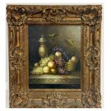 Y. Eudie Fruit Still Life Oil On Canvas Painting