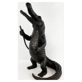 Alligator Smoking Cigar & Holding A Garden Hose Br