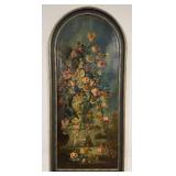 Ohui Floral Still life Arched Oil On Canvas Painti