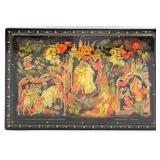 Vintage Russian "Medieval Scene" Lacquered Paper