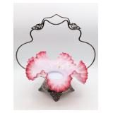 Antique Victorian Austrian Glass Brides Basket