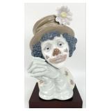 Retired Lladro "Melancholy" Porcelain Clown Bust