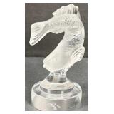 French Lalique Crystal Leaping Koi Fish "Goujon"