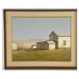 1968 Armand Merizon "Farm" Oil On Board Painting