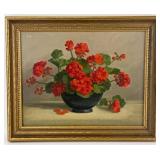 Edna S. Cathell "Floral Still Life" Oil On Canva
