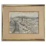 1963 Armand Merizon "Railroad Tracks" Oil On Boa