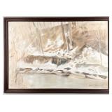 Large Clara Straight Winter Landscape Oil On Canva