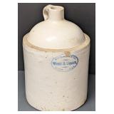 Antique One Gallon Wines & Liquors Alton Ill. Ston