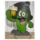 36ï¿½ Cactus with Beer Metal Cutout