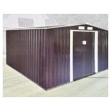 LandHonor 8ï¿½x10ï¿½ Galvanized Apex Roof Metal Shed