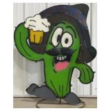 35ï¿½ Cactus with Beer Single Sided Metal Cutout