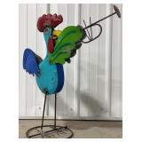 27ï¿½ Rooster Playing the Trumpet Metal Statue