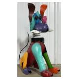 22ï¿½ Metal Dog with a Bone Statue