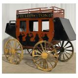 17'L Yellowstone Stagecoach Metal Statue