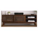 APRILSOUL - 59ï¿½ Mid Century Modern Rattan TV Stand
