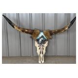 Longhorn Steer Skull with Indian Painting