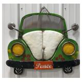 24.5' Peace VW Beetle Single Sided Metal Sign