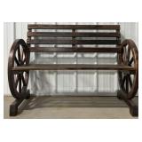 3ï¿½4ï¿½ Wooden Wagon Wheel Bench