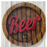 23.5' Beer Keg with Tap Single Sided Metal Sign