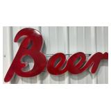 29.5' Red and White ï¿½Beerï¿½ Single Sided Metal Sig