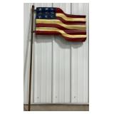 4' Tall Double Sided Metal American Flag