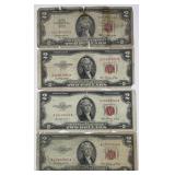 (4) 1953 & 1963 Series $2 U.S. Bank Notes