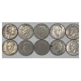 (10) U.S. 1972 Eisenhower Dollar Coins, 40%