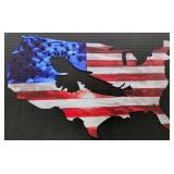 United States American Flag with Eagle Cutout Sing