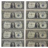 (10) 1957, 1957A, 1957B, 1935D & 1935F Series $1 U
