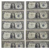 (10) 1957, 1957A & 1957B Series $1 U.S. Bank Notes
