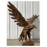 2ï¿½10ï¿½ Teak Wood Eagle Sculpture