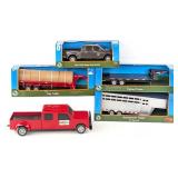 Big Country Toys Ram 3500 Pickup, Livestock Traile