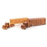 (2) Custom Wood Semi Trucks