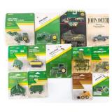 (13) 1/64 John Deere Tractors, Implements, Keychai