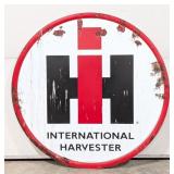 Single Sided Metal International Harvester Sign w/