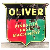 Custom Oliver Farm Machinery Shield Sign w/ Faux P