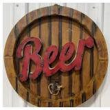 23.5" Beer Keg with Tap Single Sided Metal Sign