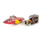 Marx Tin Windup Old Jalopy and Flash Gordon Rocket
