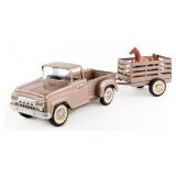 Original Tonka Pickup Truck with Stake Bed Trailer