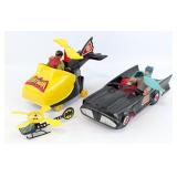 MEGO Batman and Robin Figures with Batcopter and B