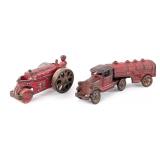 AC Williams Cast Iron Gasoline Tanker Truck & Road