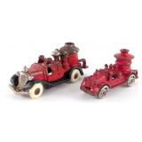 Hubley & AC Williams Cast Iron Fire Pumper Trucks