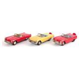 (3) Bandai Tin Friction Ford Thunderbird Cars